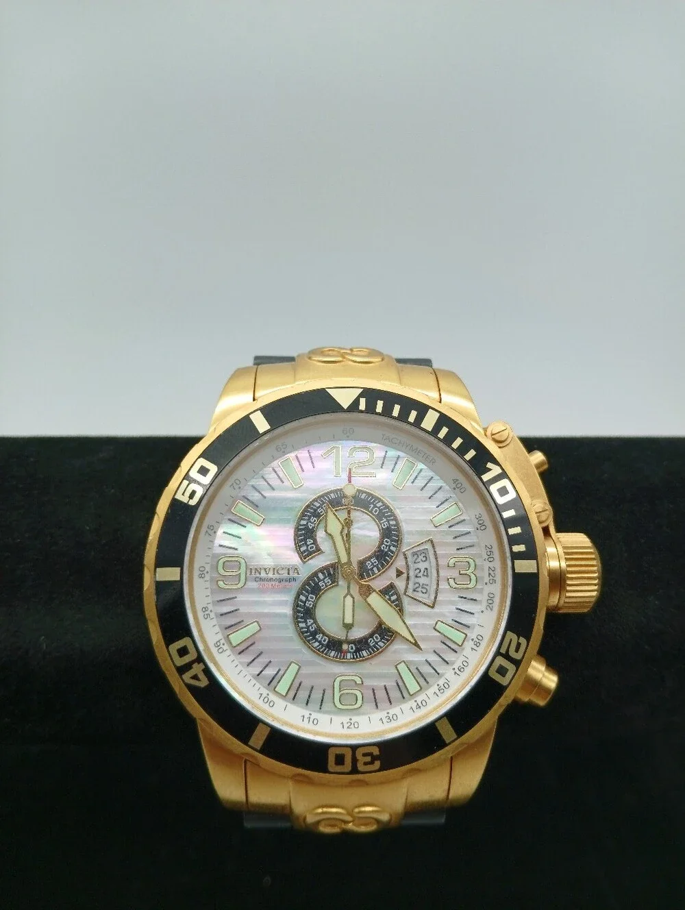 Invicta Corduba Gold and Black Chronograph with Mother-of-Pearl Dial 4899